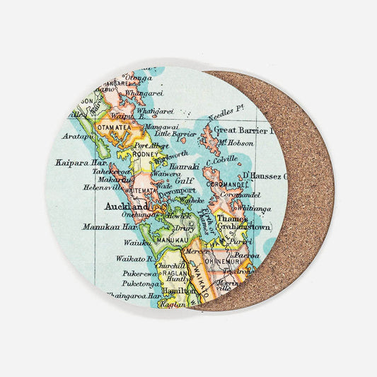 Vintage Map Coaster +Regions