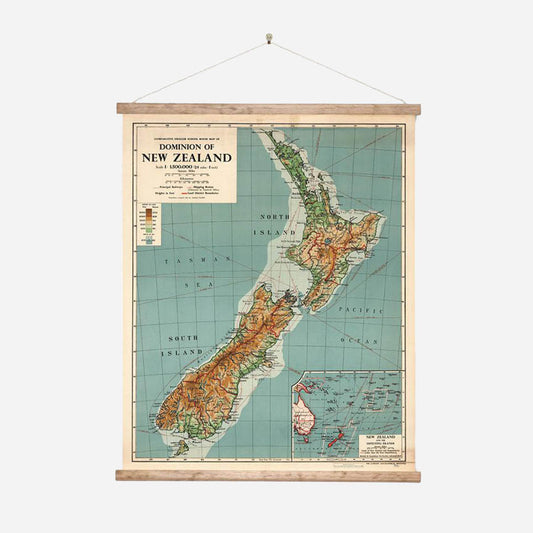 NZ Dominion Map Wall Chart