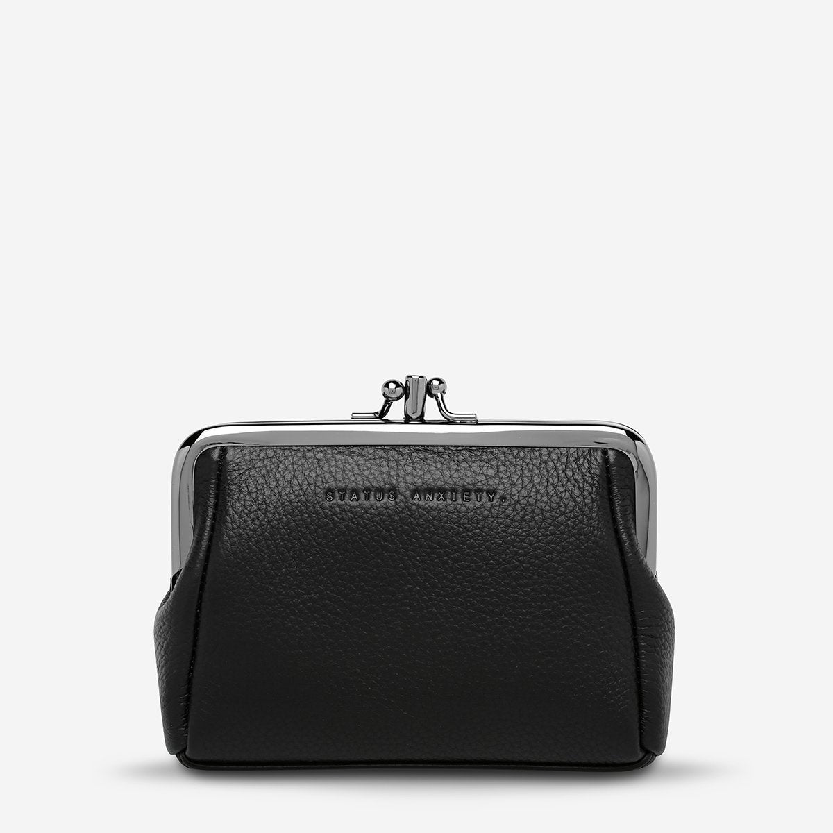 Status Anxiety Volatile Wallet in Black on a White Background