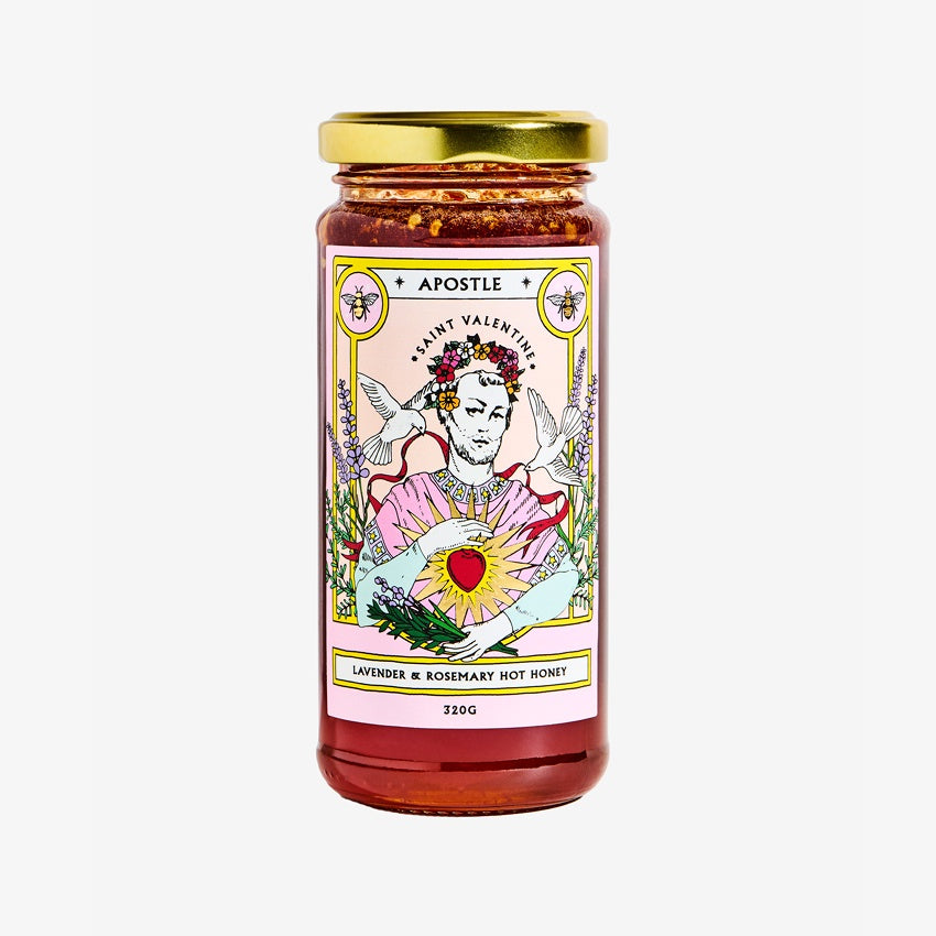 The Apostle Saint Valentine Hot Honey on a blank background