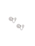 The La Tribe Ball and Chain Studs in Silver on a blank background