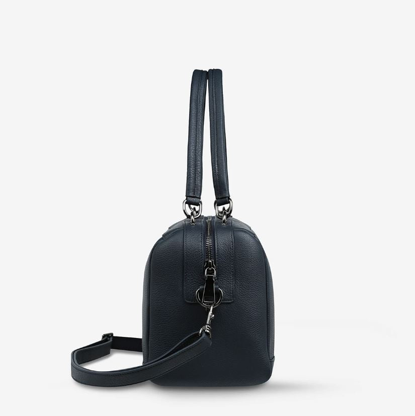 Status Anxiety Don't Ask Bag in Navy Blue Side View
