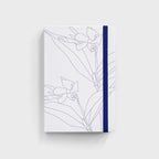 The Father Rabbit Hardcover Notebook in Blue Jasmine on a blank background