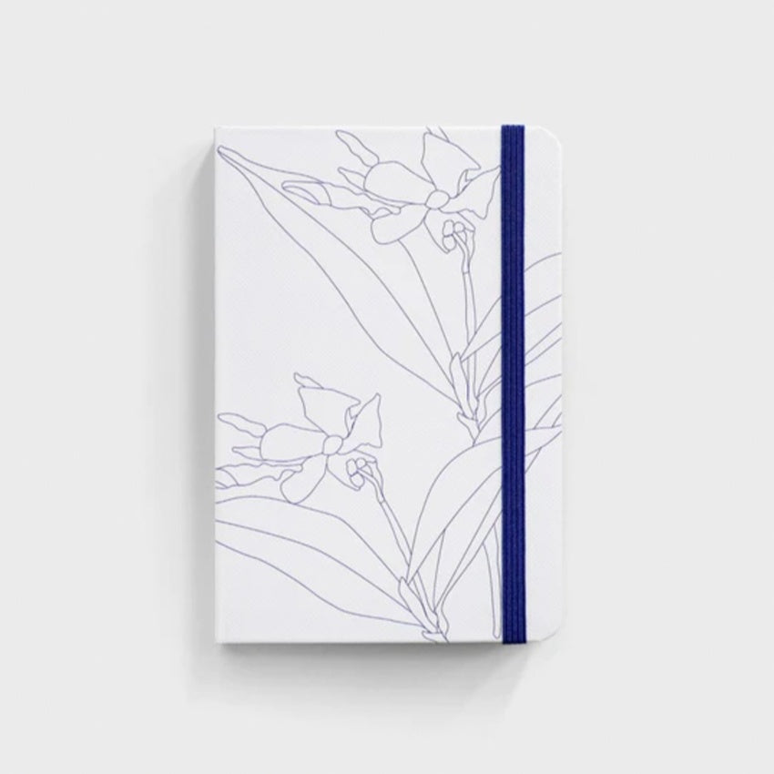 The Father Rabbit Hardcover Notebook in Blue Jasmine on a blank background