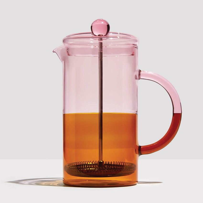 Two Tone Coffee Plunger | Pink + Amber