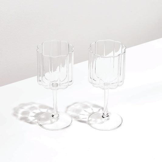 Wave Wine Glasses | Clear