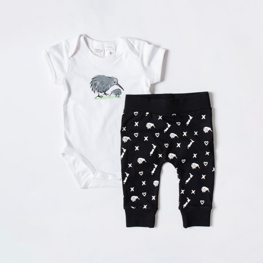 Bodysuit & Pants Set | Grey Kiwi