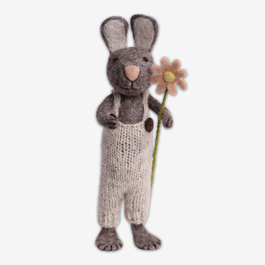Big Grey Bunny | Pants + Flower