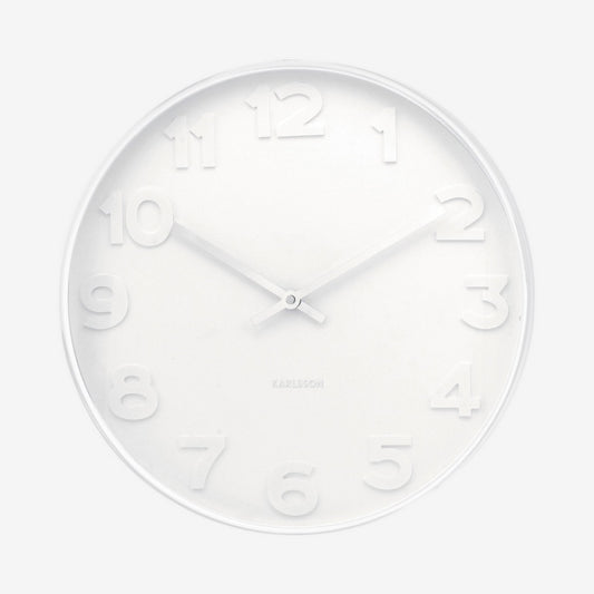 Mr. White Wall Clock | Medium