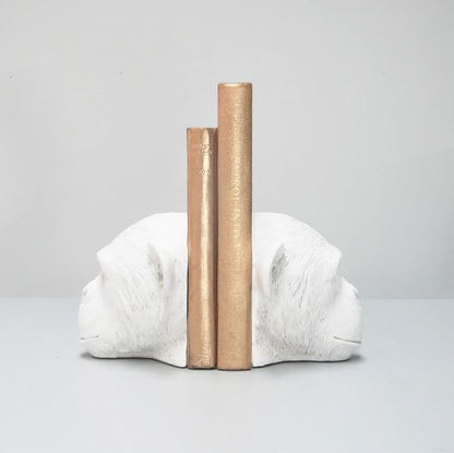 Monkey Head Bookends | White