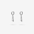 Nina Gordon Solo Tag Sleeper Hoop Earrings in Silver