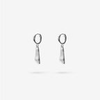Nina Gordon Solo Tag Sleeper Hoop Earrings in Silver