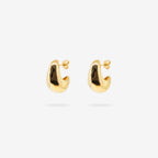 The Nina Gordon Volume Hoops in Gold on a blank background