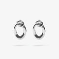 The Nina Gordon Voyage Door Knocker Earrings in Silver on a blank background