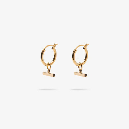 Nina Gordon Chloe Sleeper Hoops in Gold Vermeil on a blank background