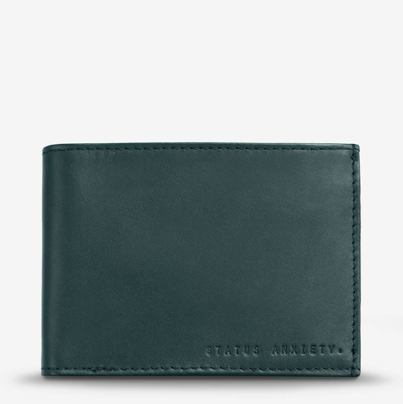 The Status Anxiety Noah Wallet in Teal on a blank background