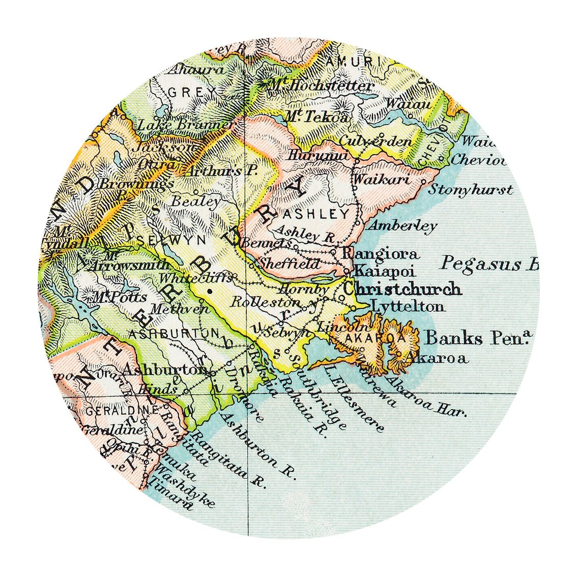 Vintage Map Placemat +Regions