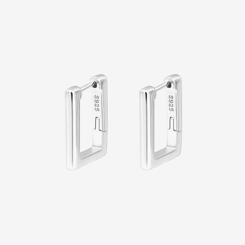 The Silver Linings Collective Avery Earrings in Silver on a blank background