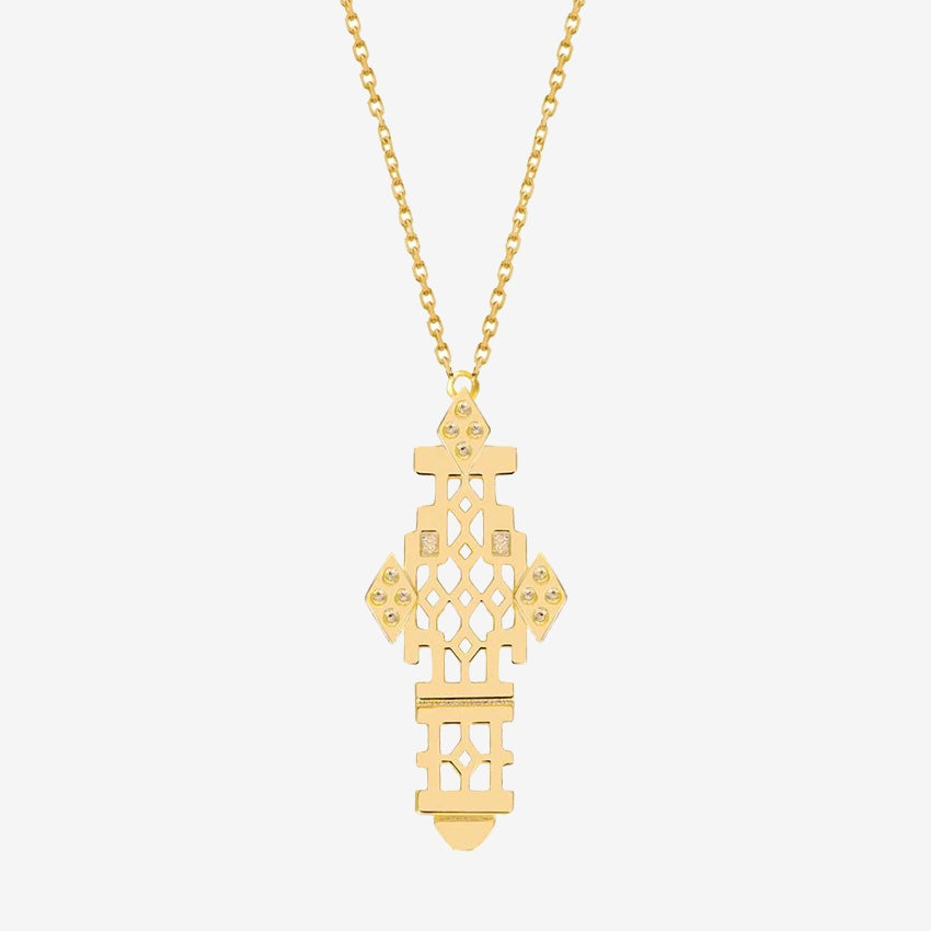 The Silver Linings Collective Florence Necklace in Gold on a blank background