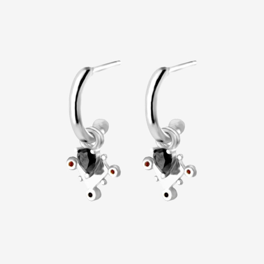 The Silver Linings Collective Monarchy Hoops in Silver on a blank background
