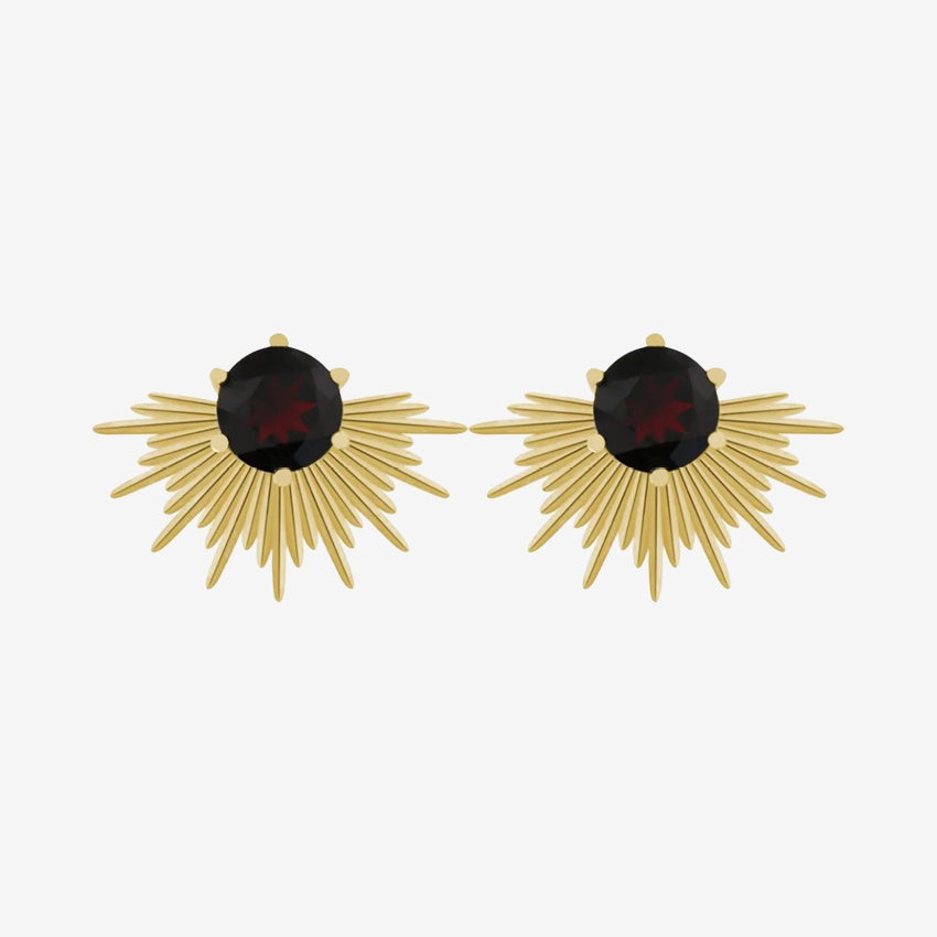 The Silver Linings Collective Solace Earrings in Gold on a blank background