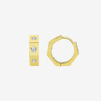 The Silver Linings Collective Whistledown Hoops in Gold on a blank background