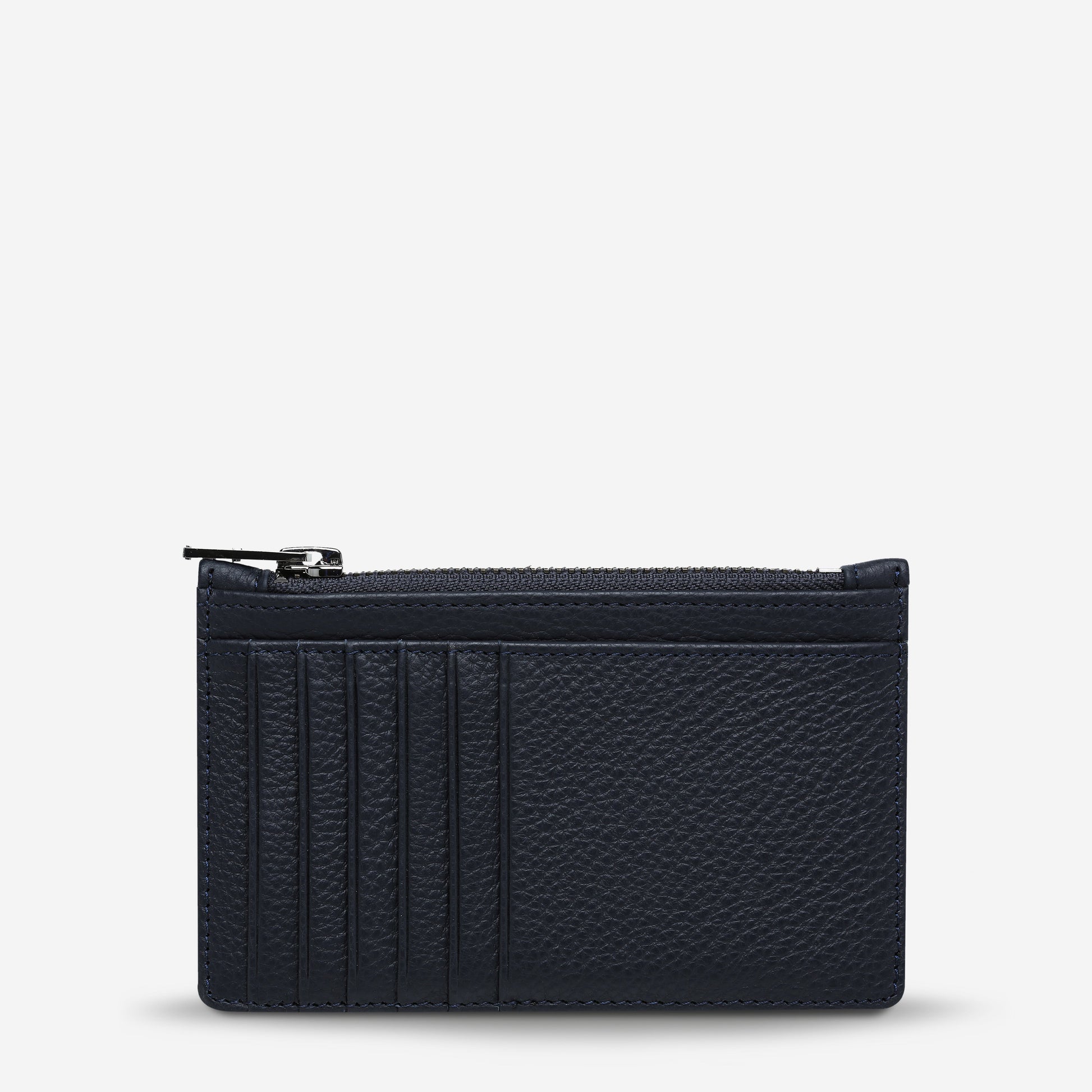 The Status Anxiety Avoiding Things Wallet in Navy on a blank background