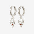 The Temple Of The Sun Lover Earrings in Silver on a blank background