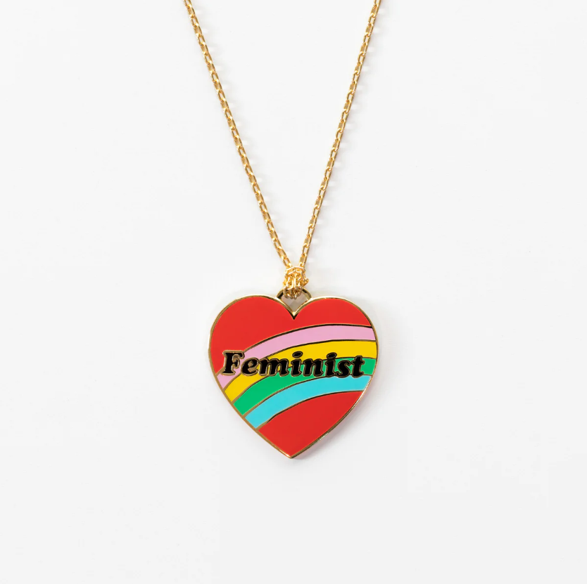 Feminist Heart Pendant Necklace