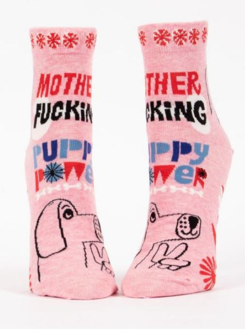 Womens Ankle Socks | Mother Fucking Puppy Power