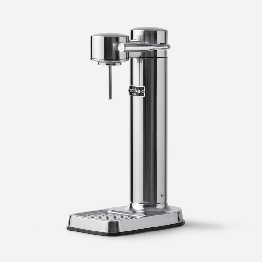 The Aarke Carbonator 3 in Steel on a blank background