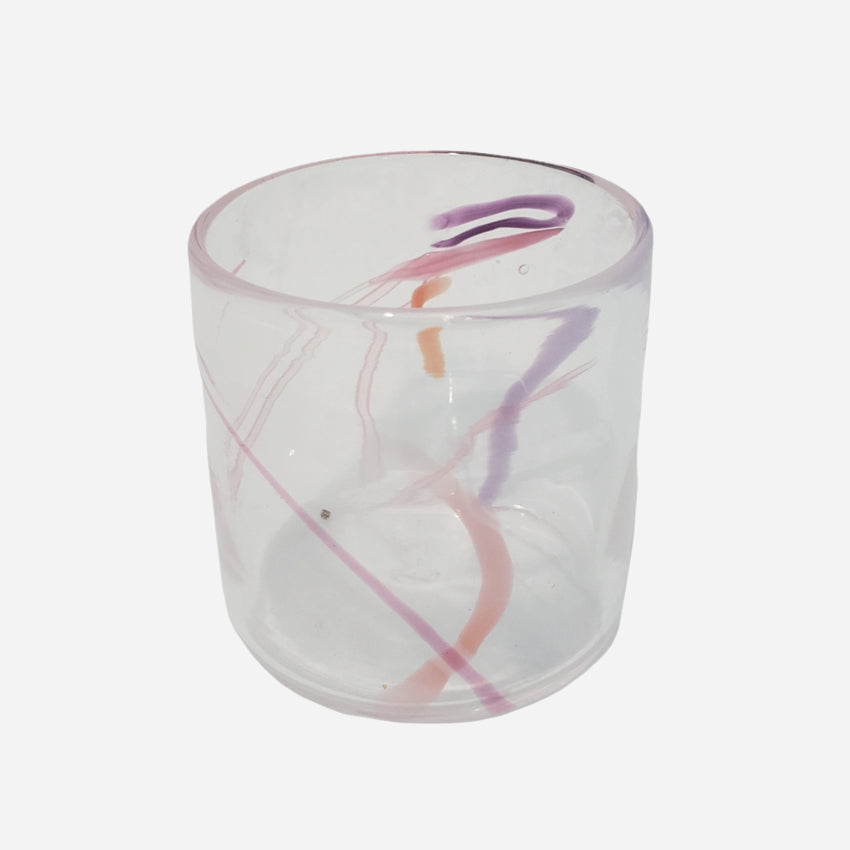 The Amokura Glass Bach Cup in Pastel Pink on a blank background