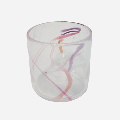 The Amokura Glass Bach Cup in Pastel Pink on a blank background