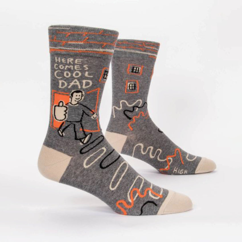 Blue Q Here Comes Cool Dad Mens Socks