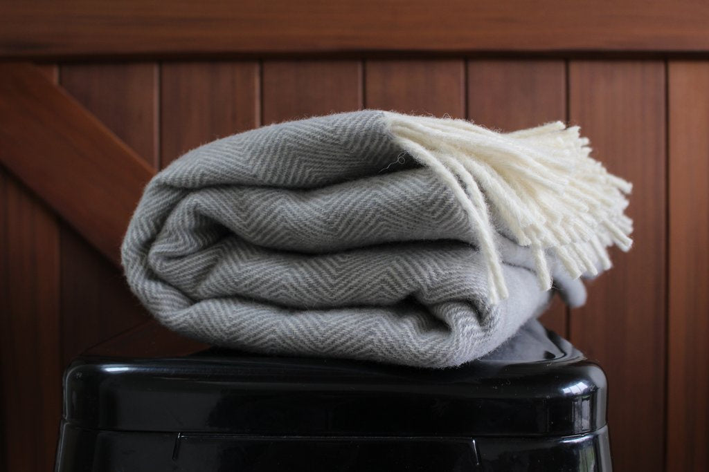 Lambswool Blanket | Herringbone Weave