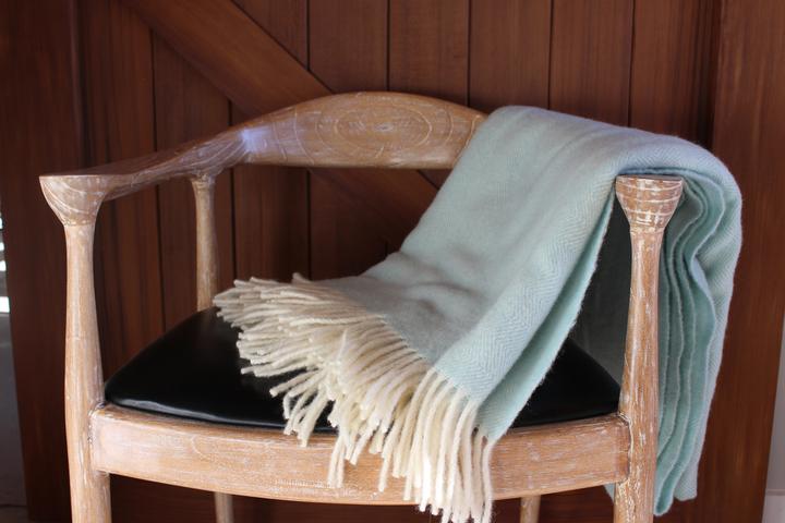 Lambswool Blanket | Herringbone Weave