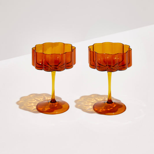 Fazeek Wave Coupe Glasses in Amber