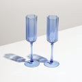 The Fazeek Wave Flutes in Blue on a blank background