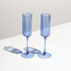 The Fazeek Wave Flutes in Blue on a blank background