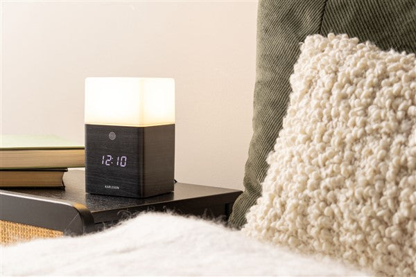 Karlsson Alarm Frost Light in Black styled in bedroom