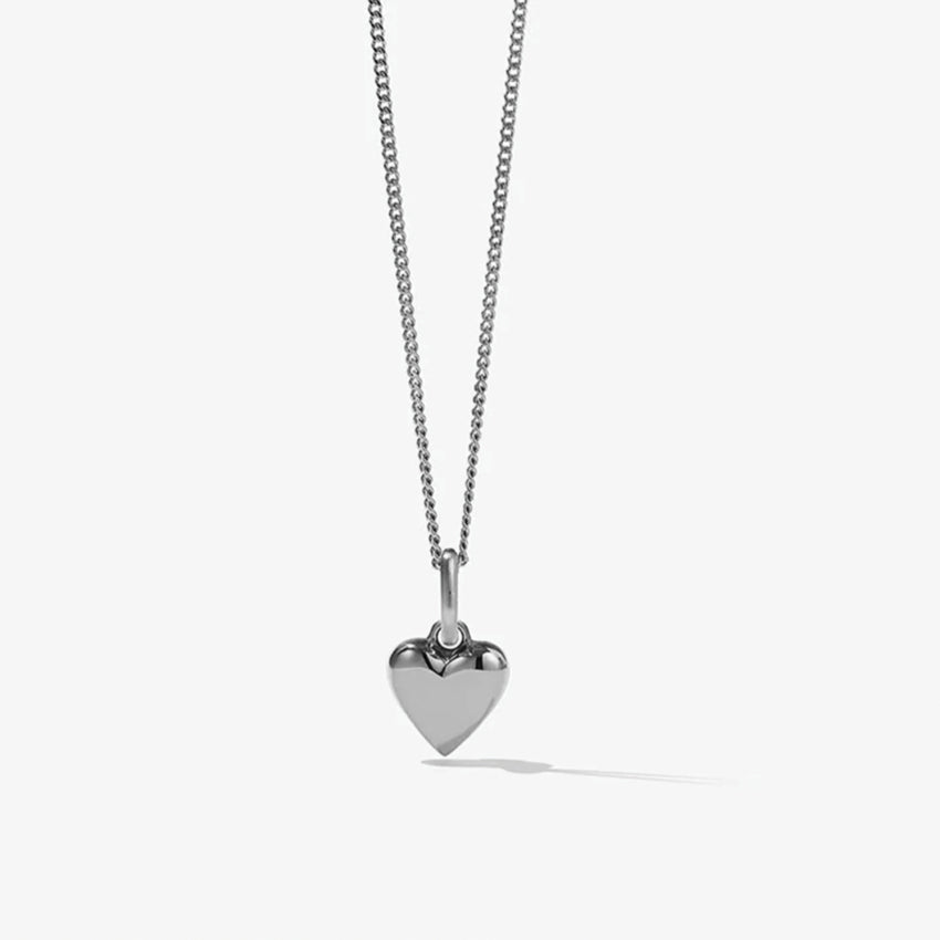 The Meadowlark Mini Camille Necklace in Silver on a blank background