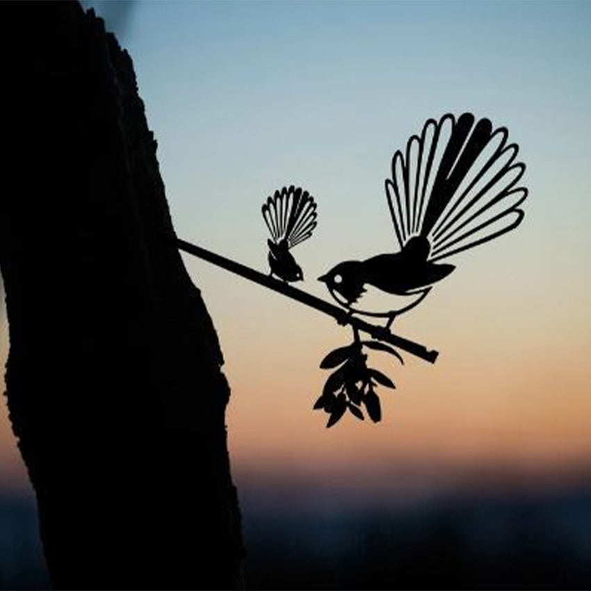 Metalbird Piwakawaka with Baby