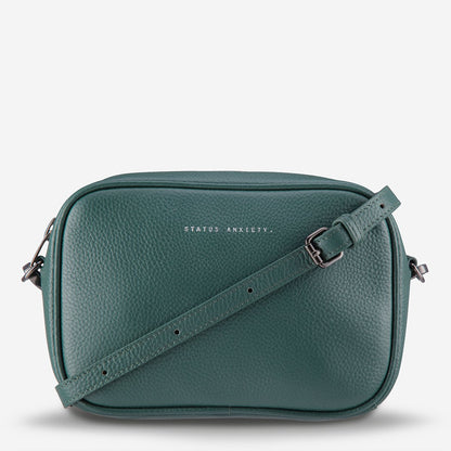 Status Anxiety Plunder Bag in Green with Strap Wrapped Across