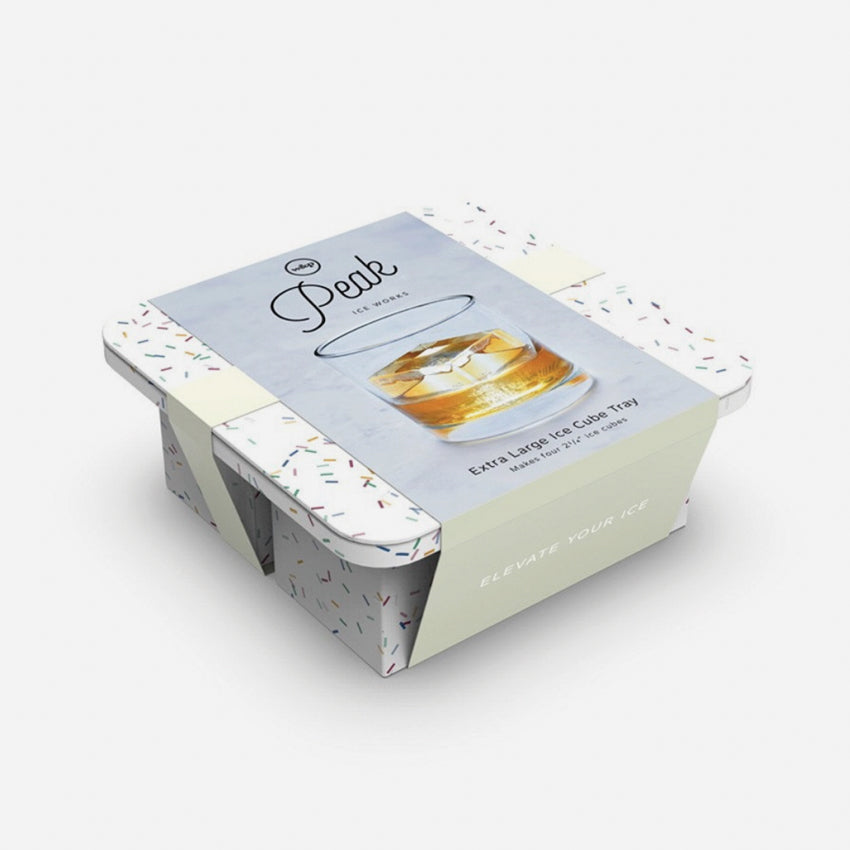 The Peak XL Ice Cube Tray in Speckled White on a blank background