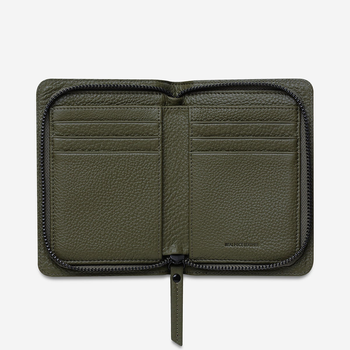 Status Anxiety Popular Problems Wallet in Khaki Inside View