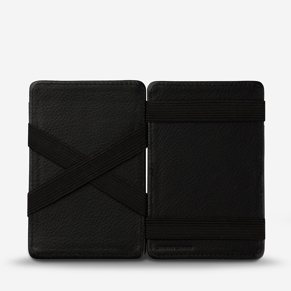Status Anxiety Flip Wallet in Black Opened
