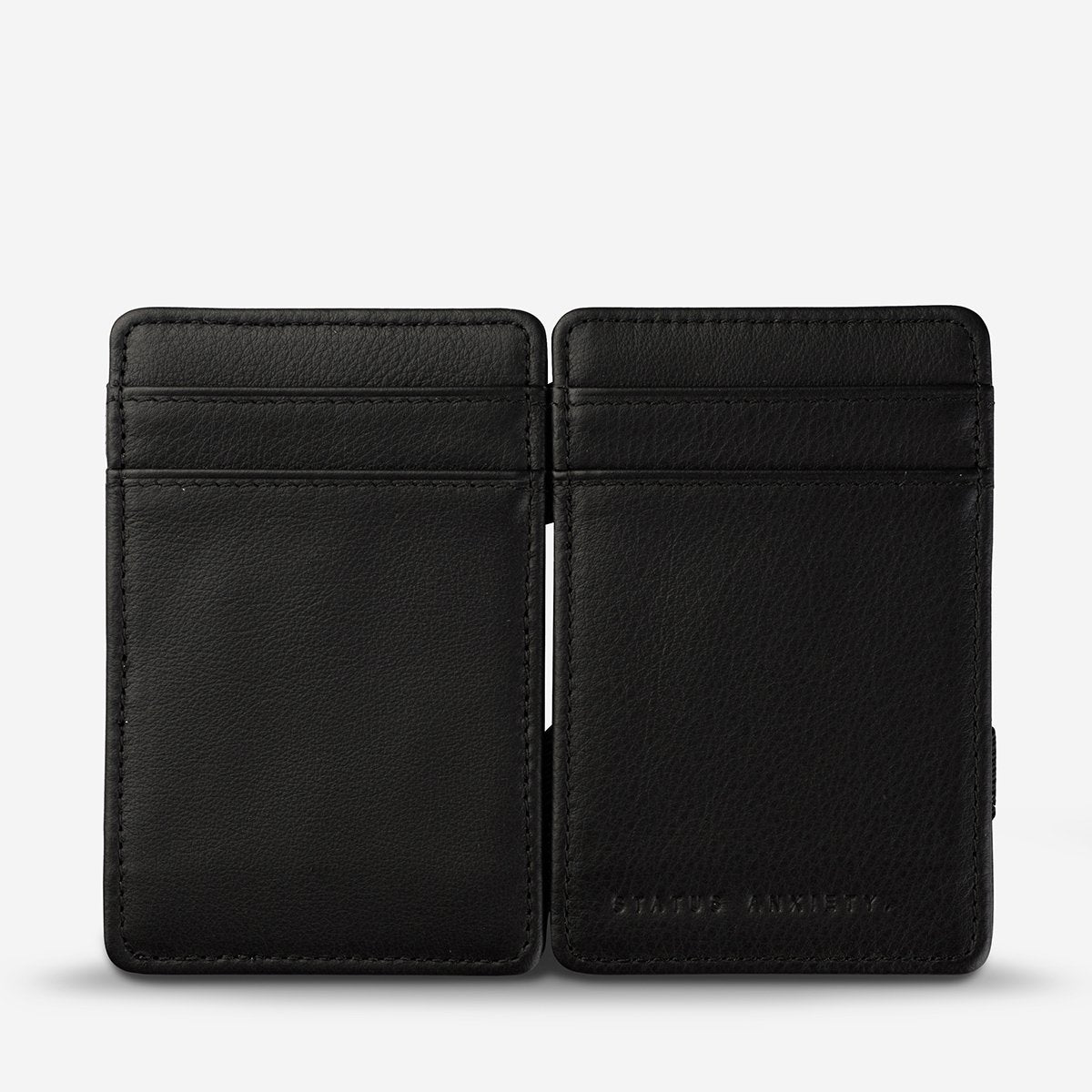 Status Anxiety Flip Wallet in Black Opened