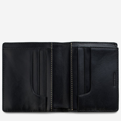 Status Anxiety Nathaniel Wallet in Black Opened
