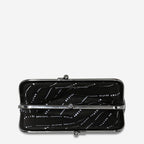 Status Anxiety Volatile Wallet in Black Opened with a top view on a White Background