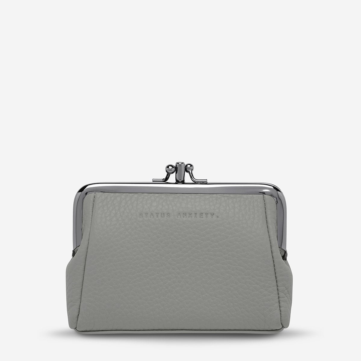 Status Anxiety Volatile Wallet in Light Grey on a White Background